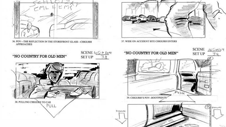No Country For Old Men Coen Brothers storyboard Top 5 Famous Storyboards